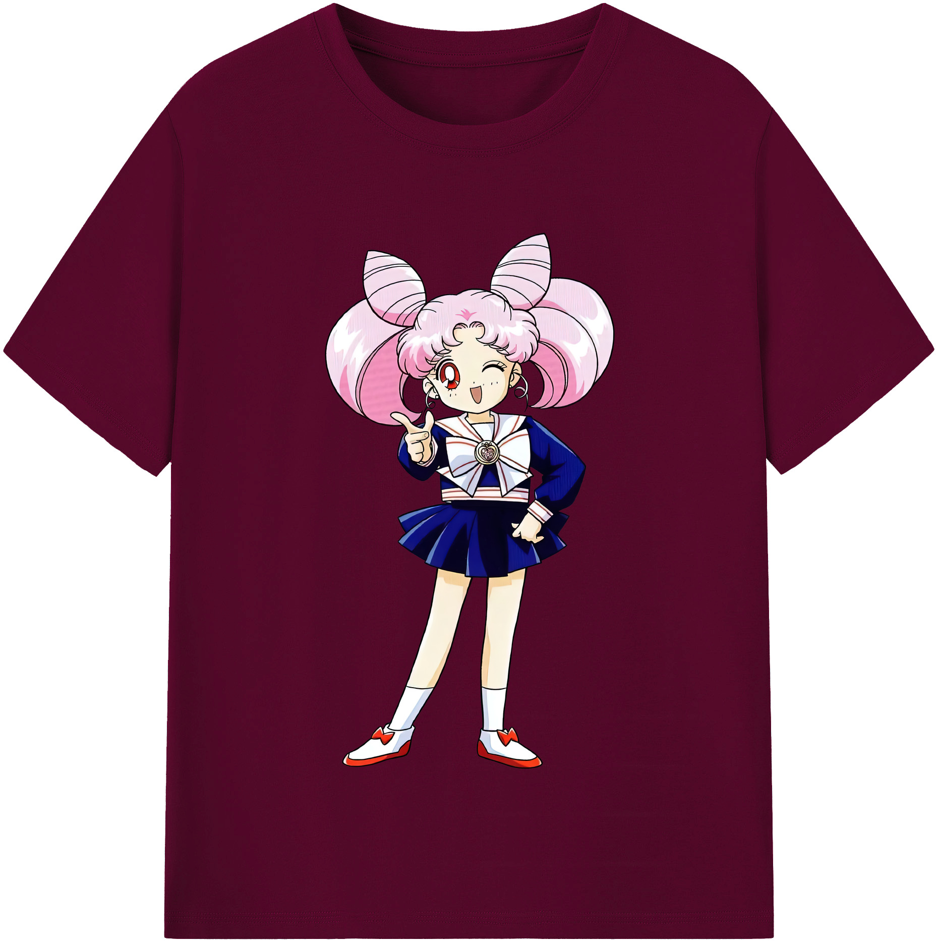 （画像用） 美少女戦士セーラームーン ちびうさ Sailor Moon Chibiusa Tsukino Usagi Small Lady Serenity レディースカジュアルプリントTシャツ（綿100％）